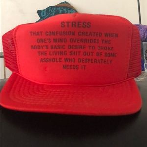 Vintage stress definition truckers hat